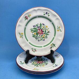International China Company "ROSALYNN" Set Of  3 Floral 7 3/4"  Salad Plates VGC
